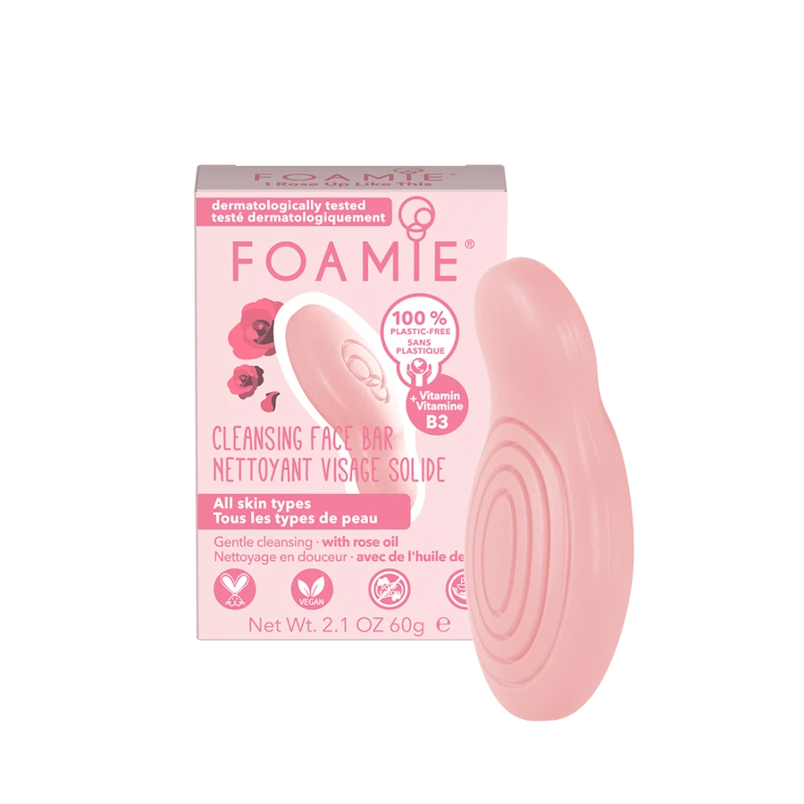 FOAMIE tahke näopesuseep jojobaõli ja roosiveega igale nahatüübile, 60 gr