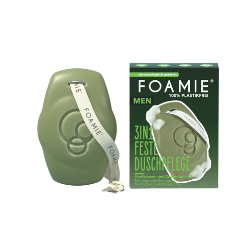 FOAMIE 3in1 tahke seep-šampoon meestele seedripuuõli ja kanepiõliga, 90 gr