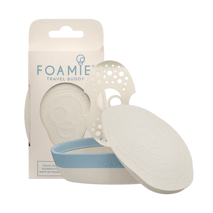 FOAMIE kaasaskantav karp tahkete keha- ja juuksehooldustoodete hoiustamiseks, sinine