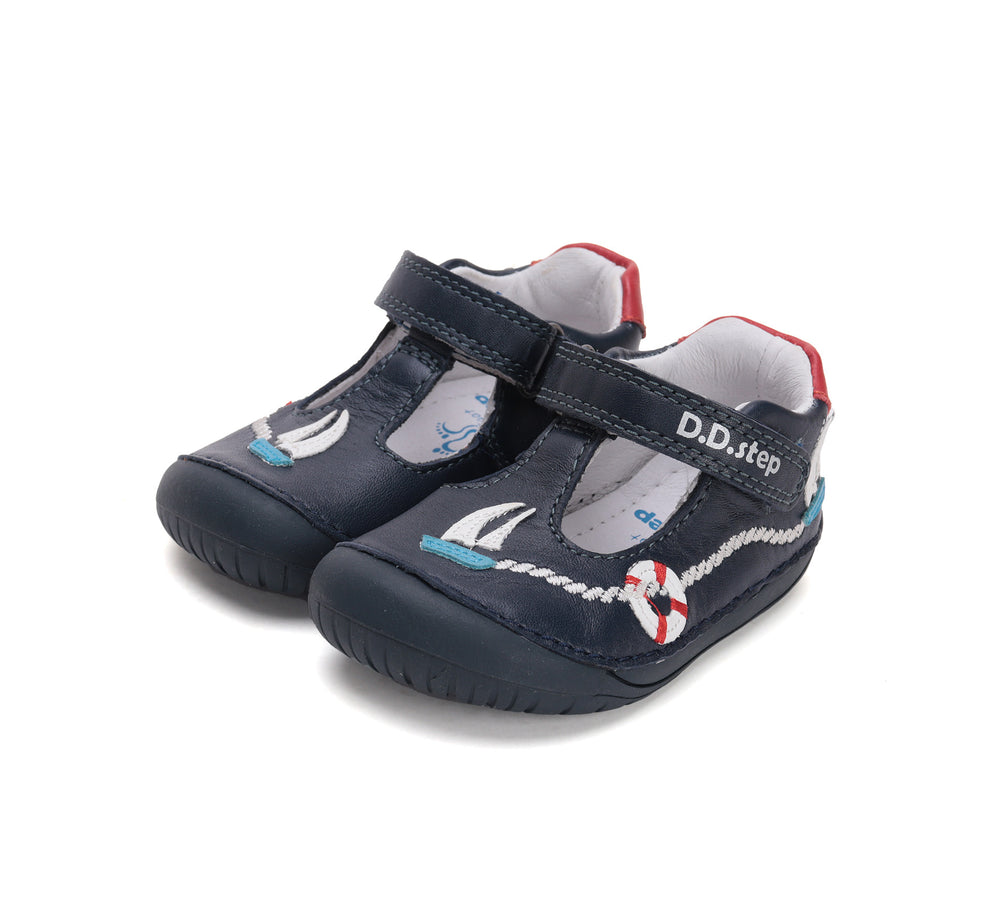 D.D. Step barefoot nahast kingad, royal blue/purjekas 070