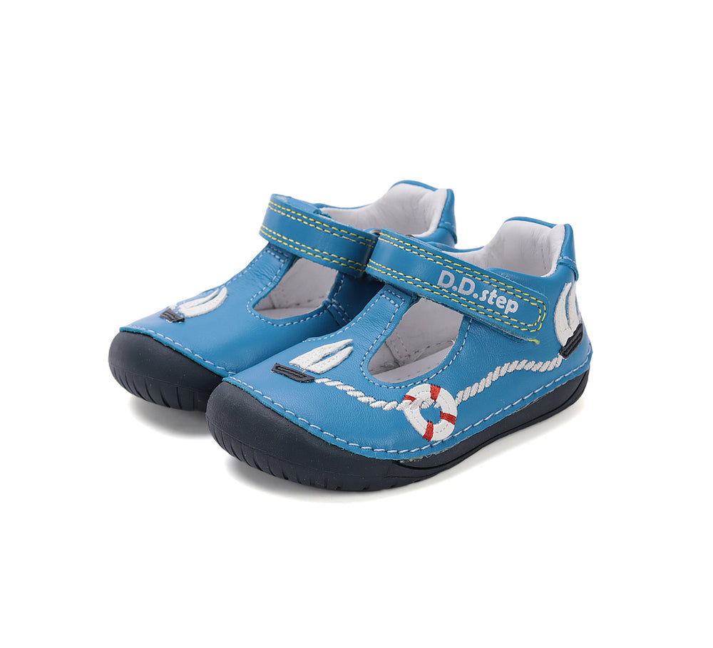 D.D. Step barefoot nahast kingad, sky blue/purjekas 070