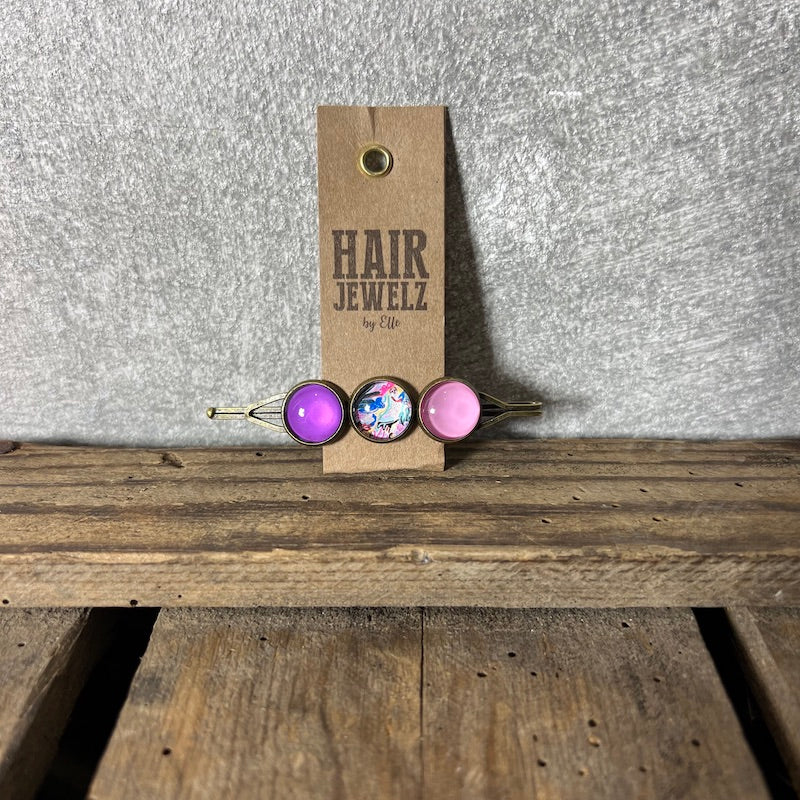 Hairjewelz by Elle, Colourclip Triple “Funky Purple”
