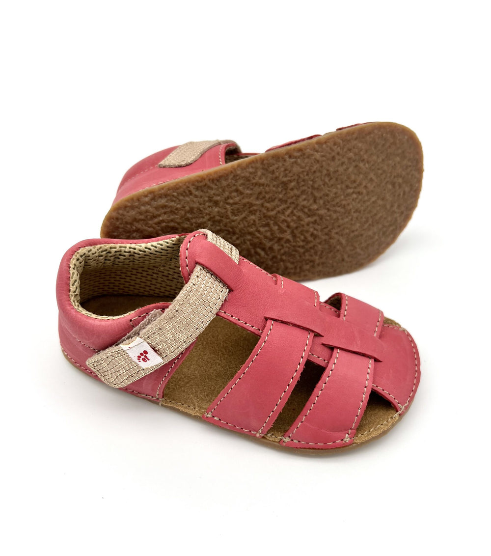 EF Barefoot nahast sandaalid, koral
