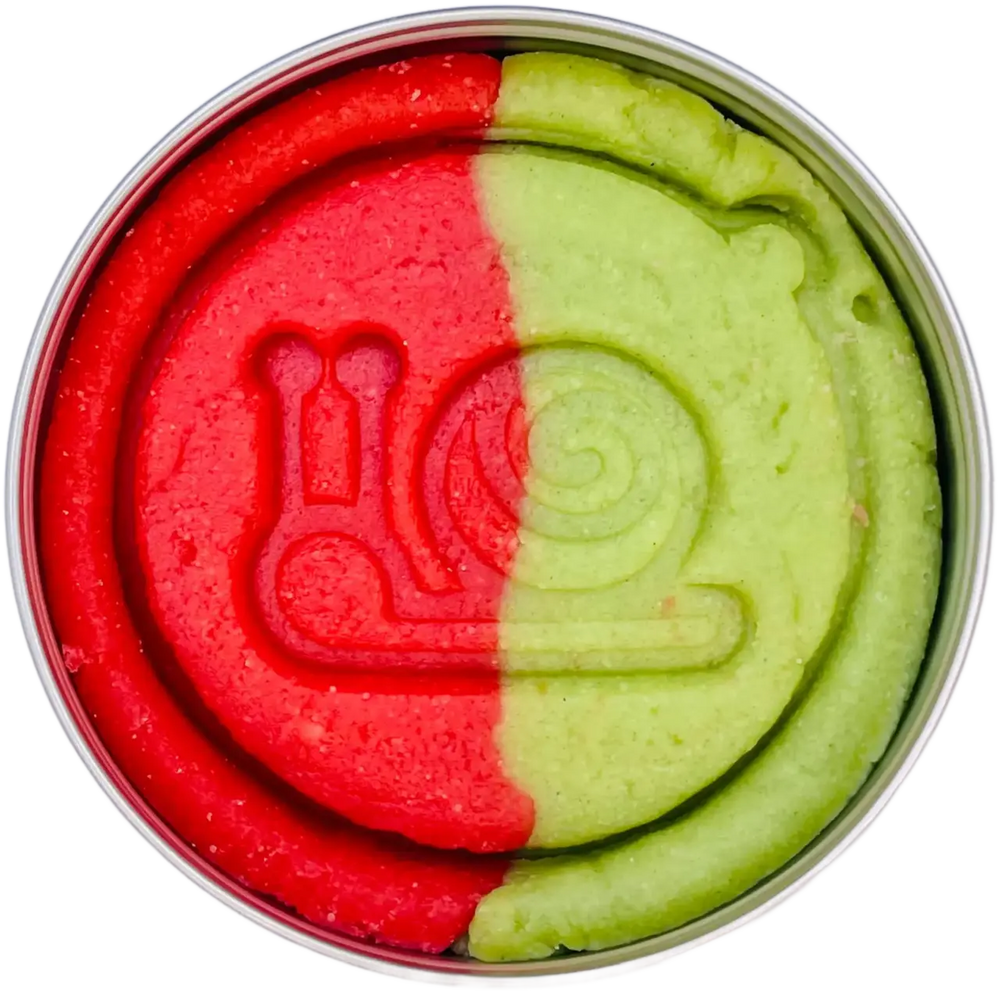 Milda Playdough Punase-rohelisekirju piparkoogilõhnaline plastiliin JÕULUD, 150g.