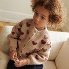 Wheat villane kampsun Jacquard, hearts
