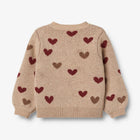 Wheat villane kampsun Jacquard, hearts