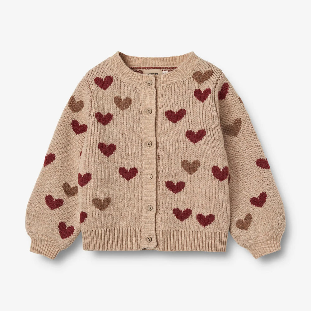 Wheat villane kampsun Jacquard, hearts