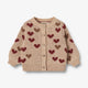 Wheat villane kampsun Jacquard, hearts