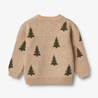 Wheat villane kampsun Jacquard, tree