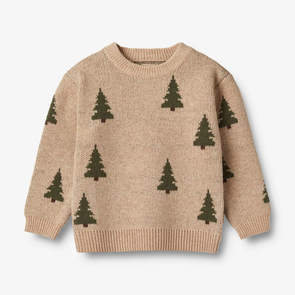 Wheat villane kampsun Jacquard, tree