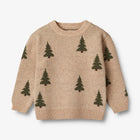 Wheat villane kampsun Jacquard, tree