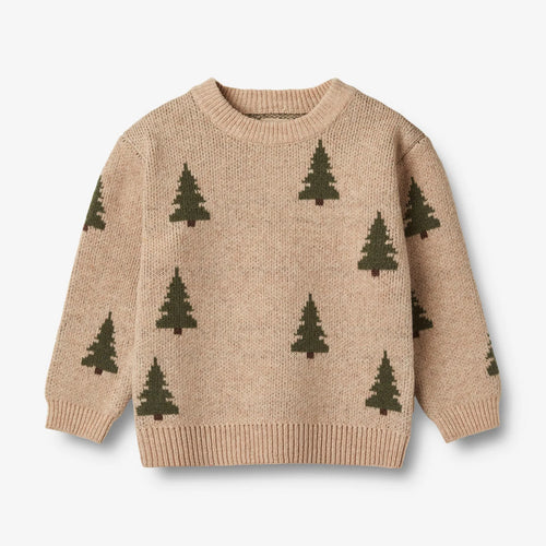 Wheat villane kampsun Jacquard, tree