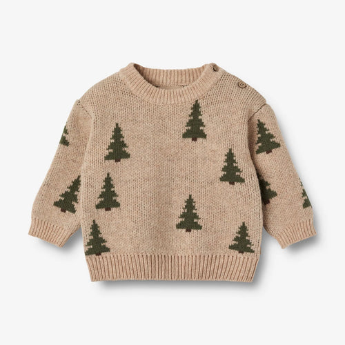 Wheat villane kampsun Jacquard, tree