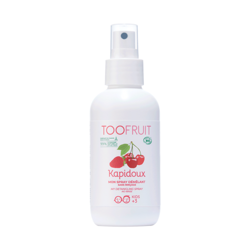 TOOFRUIT orgaaniline kammimist hõlbustav pusasprei lastele maasika-kirsi lõhnaga, 125 ml
