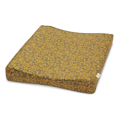 Konges Slojd mähkimisalus orgaanilisest puuvillast kattega, winter leaves mustard