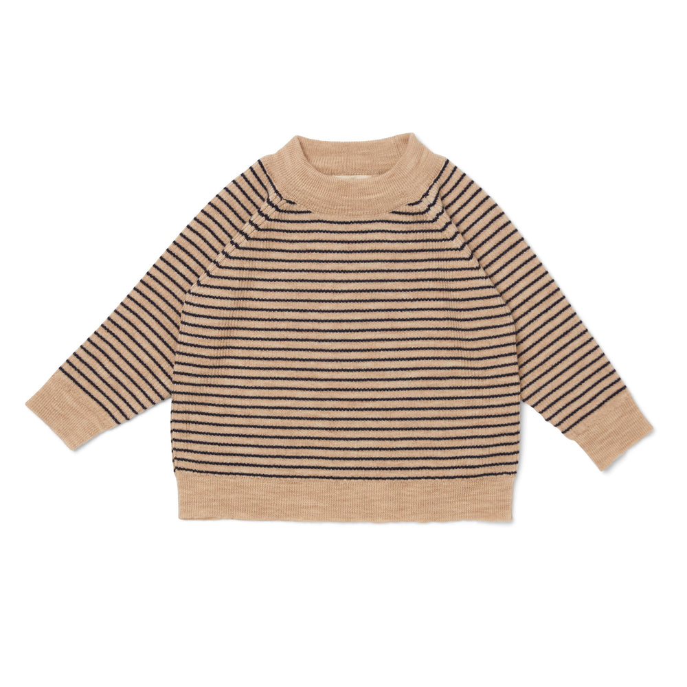 Konges Sløjd MEO meriinovillane kampsun, Cream Navy Stripe
