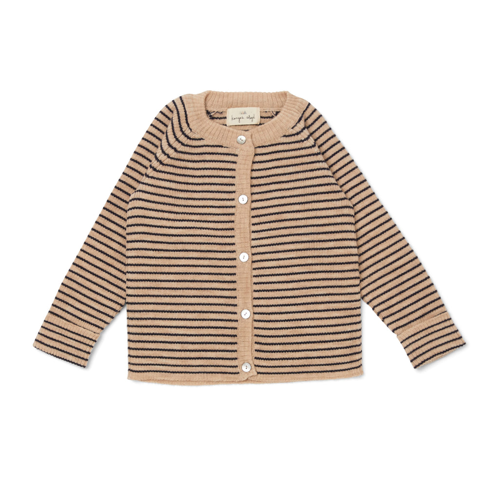 Konges Sløjd MEO nööpidega meriinovillane kampsun, Cream Navy Stripe