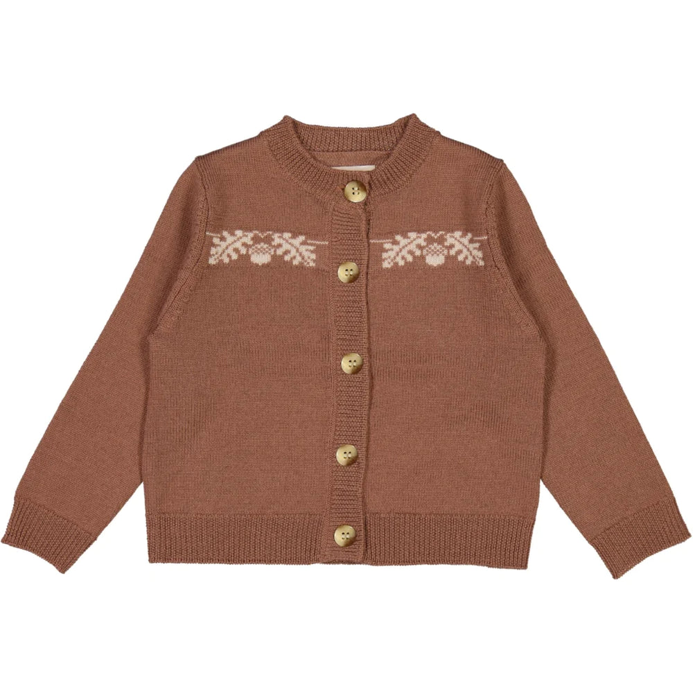 Wheat kootud kardigan Acorn, vintage rose