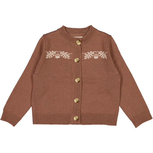 Wheat kootud kardigan Acorn, vintage rose