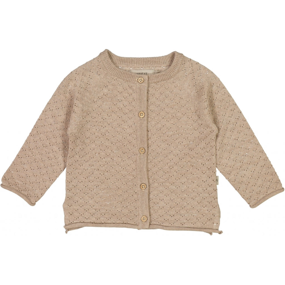 Wheat Hera kootud kardigan baby, khaki melange
