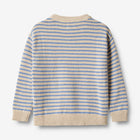 Wheat kootud puuvillane kampsun Chris, azure stripe