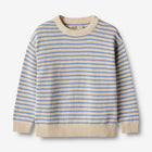 Wheat kootud puuvillane kampsun Chris, azure stripe