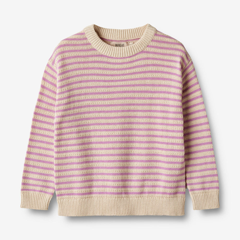 Wheat kootud puuvillane kampsun Chris, iris stripe