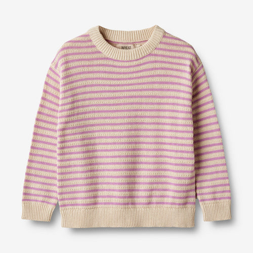 Wheat kootud puuvillane kampsun Chris, iris stripe