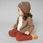 Minimalisma kardigan beebialpaka villast, walnut