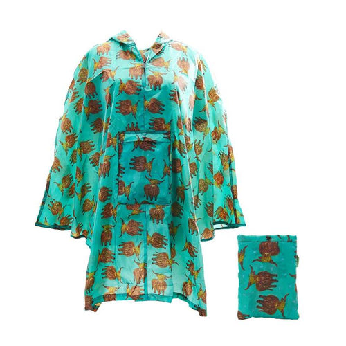 Eco Chic vihmakeep, Green Highland Cow