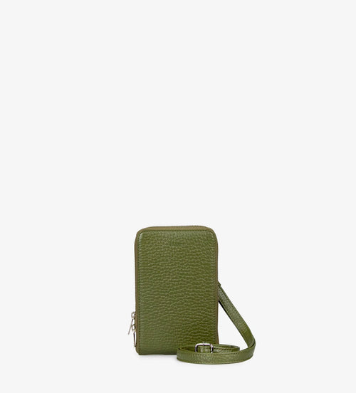 Treats Malin, naturaalsest nahast telefoni crossbody-kott - Green