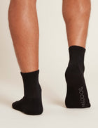 Boody Men's Quarter Crew Sports Sock- Black
