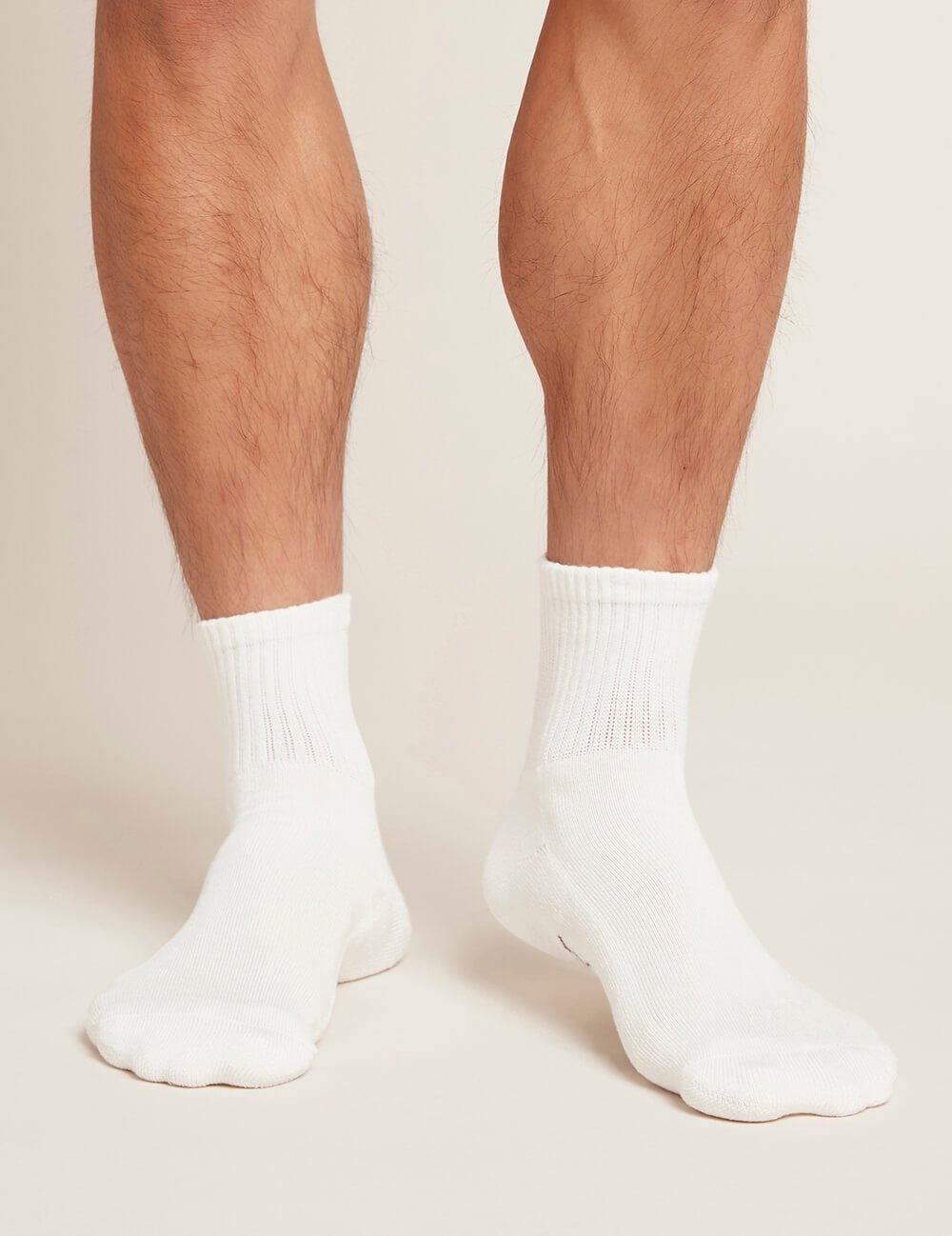 Boody Men's Quarter Crew Sports Sock- White