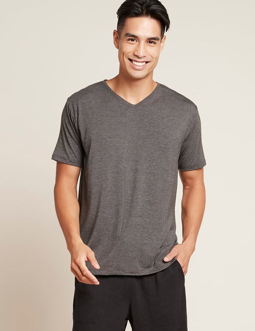 Boody V-Neck T-Shirt, dark marl