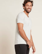 Boody V-Neck T-Shirt, lt grey marl