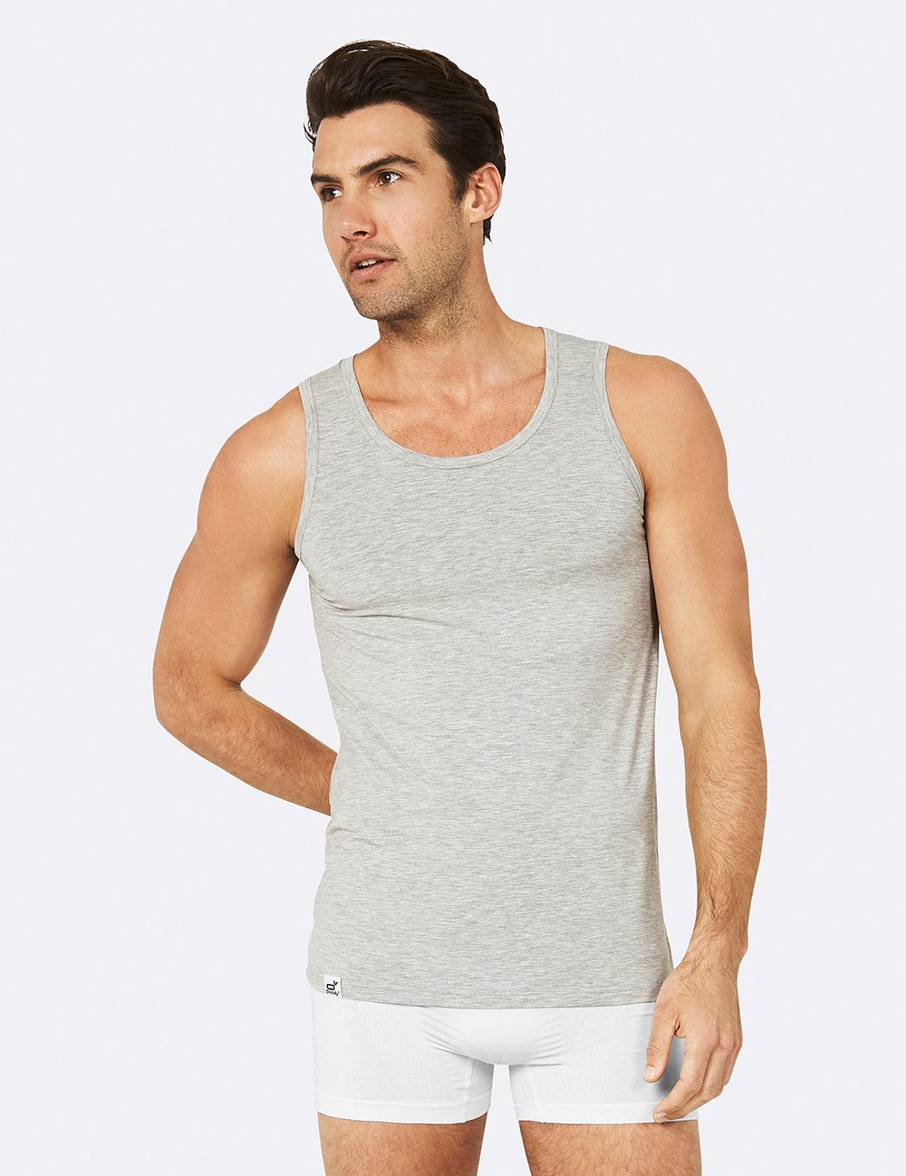 Boody Singlet( maika ), light grey marl