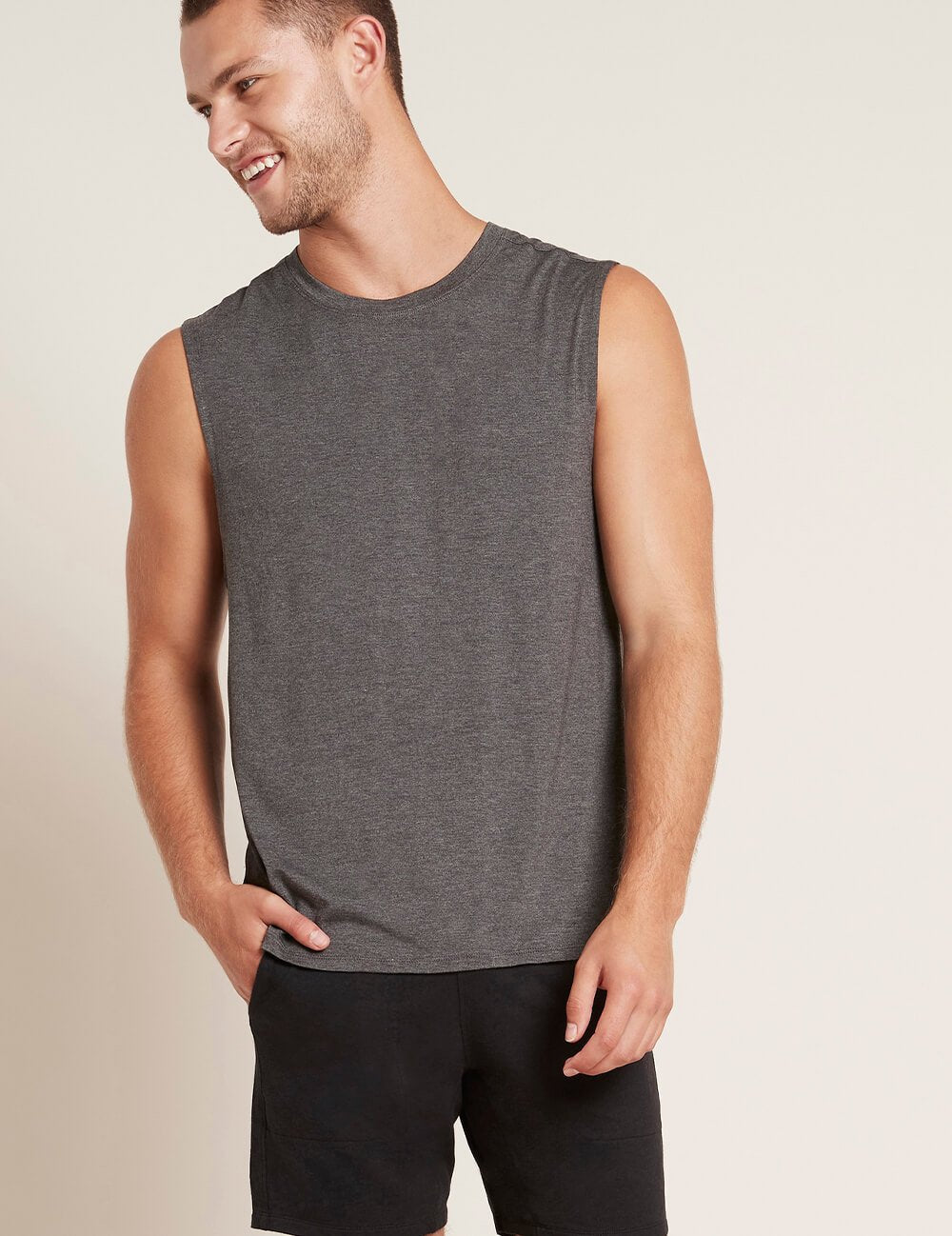 Boody Men's Active Muscle Tee, dark marl