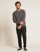 Boody Long Sleeve Crew Neck T-Shirt, dark marl