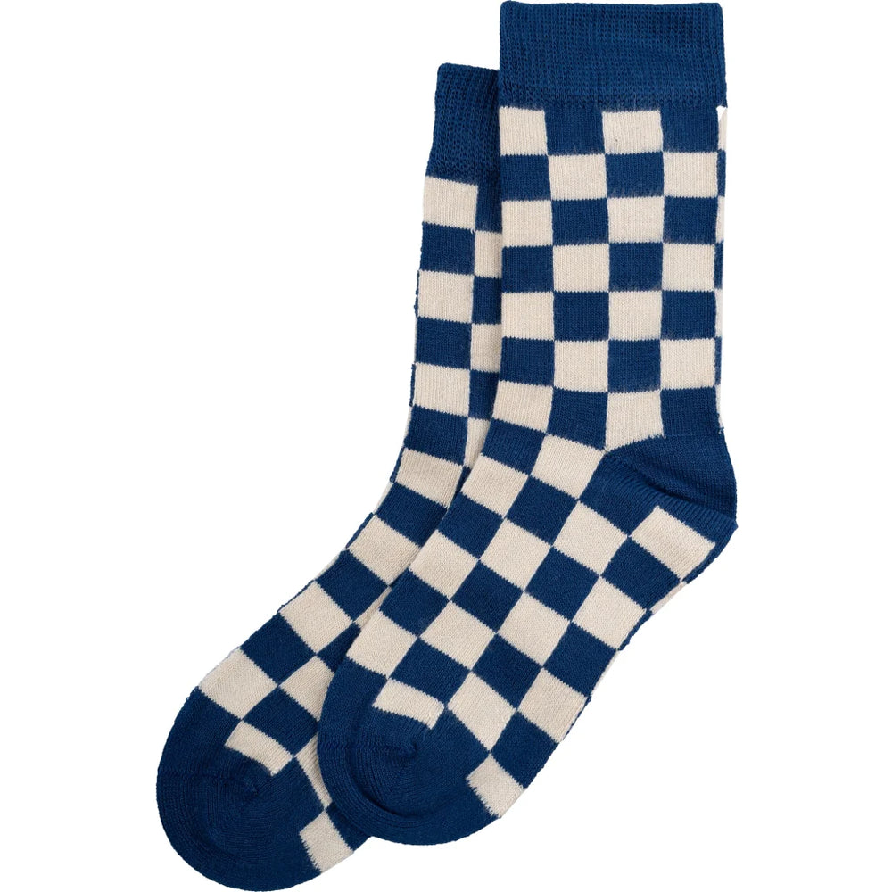MiniPop® mustriga bambussokid, Deep Cobalt/Off White