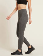 Boody Motivate Full-Length High-Waist Tights, dark marl