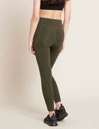 Boody Motivate Full-Length High-Waist Tights, dark olive