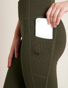 Boody Motivate Full-Length High-Waist Tights, dark olive