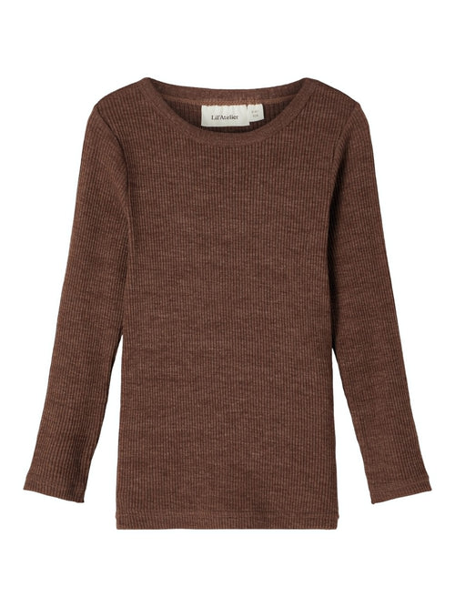 Lil Atelier meriinovillane pluus, Chestnut