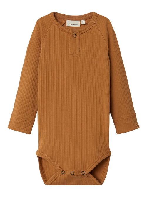 Lil Atelier ISAK Slim body, orgaanilisest puuvillast, chipmunk