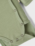 Lil Atelier FABLE meriinovillane body, Oil Green Melange