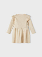Name It SICLO orgaanilisest puuvillast sädelusega kleit, gilded beige