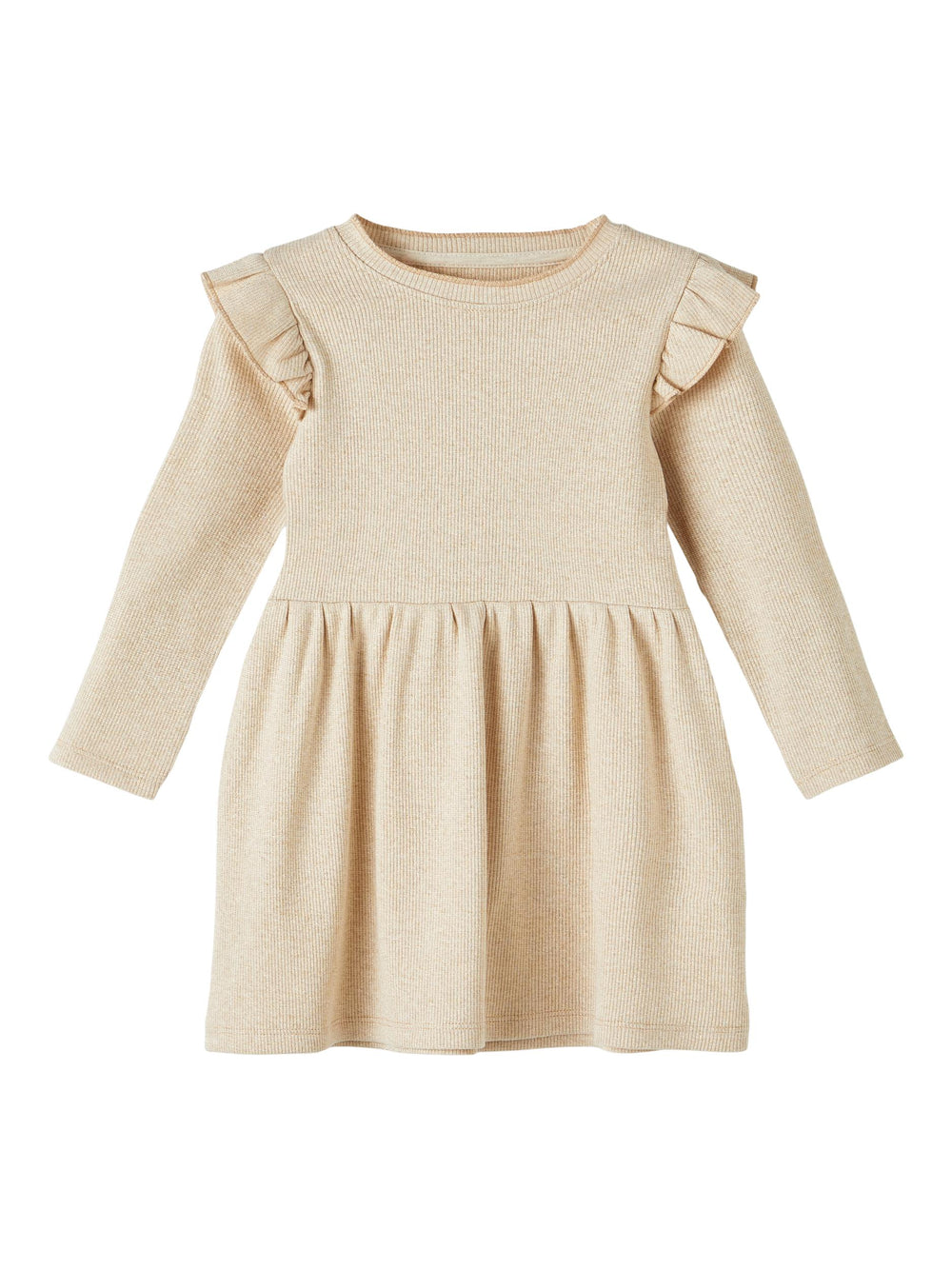 Name It SICLO orgaanilisest puuvillast sädelusega kleit, gilded beige