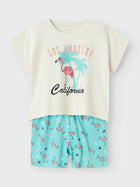 Name It orgaanilisest puuvillast pidžaama CAP POOL BLUE FLAMINGO, pool blue