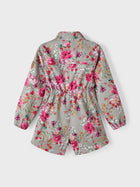 Name It Alfa FLORAL softshell pikem jope tüdrukutele, forest fog