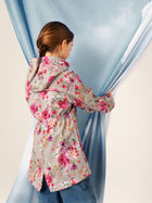 Name It Alfa FLORAL softshell pikem jope tüdrukutele, forest fog